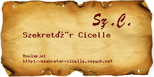 Szekretár Cicelle névjegykártya